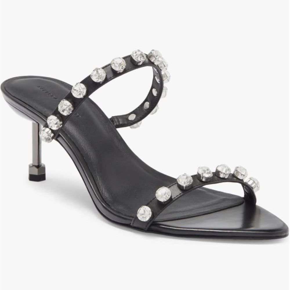 NWT Rebecca Minkoff Black Crystal Embellished Heels